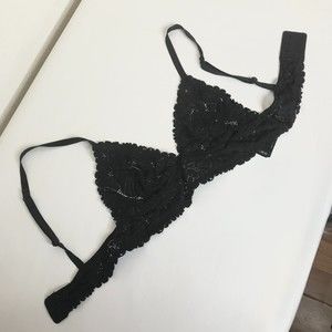 & Other Stories Black Lace Bralette Bra Size 6